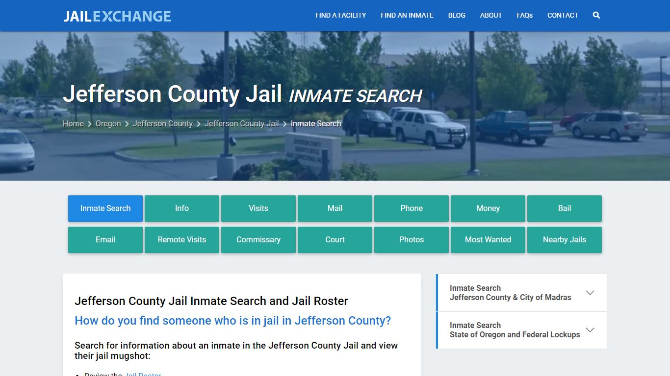 Inmate Search: Roster & Mugshots - Jefferson County Jail, OR